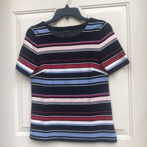 Women's Talbots Plaid red, white, black, blue, pink Top. Size PS.